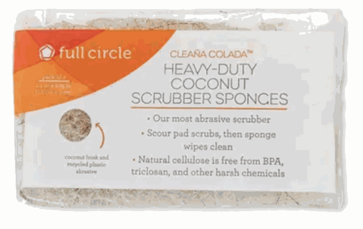 Full Circle Heavy Dury Coconut Scrubber Sponge 2pc