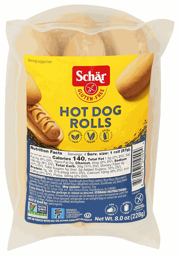 Schar Hot Dog Roll Gluten Free 8oz 4