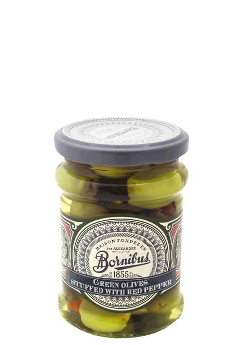 Bornibus Green Olives Stuffed With Red Pepper
