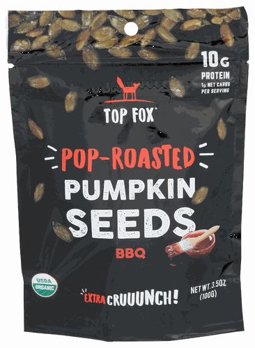 Top Fox Pop Roasted Pumpkin Seeds BBQ 3.5oz