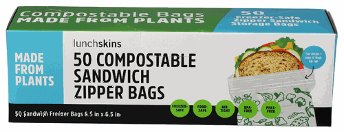 Lunchskins 50 Compostable Zip Bags 6.5"