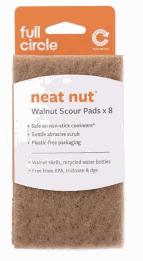 Full Circle Neat Nut Walnut Scour Pats 8pc