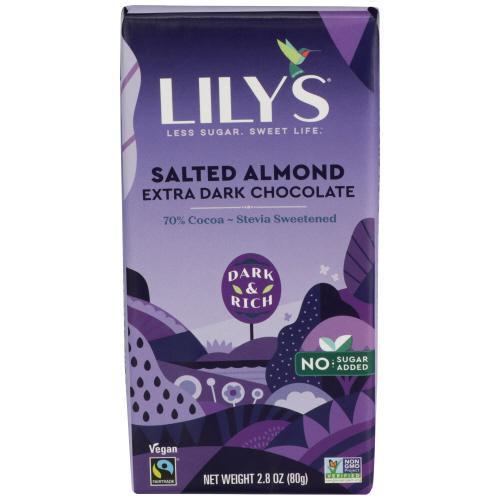 Lilys Salted Almond Dark Chocolate Bar 3oz