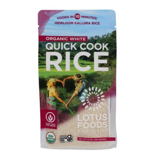 Lotus White quick cook rice organic 15oz