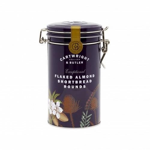 C&B Flaked Almond Shortbread Rounds Tin 200g