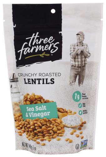 Three Farmers Lentil Salt & Vinegar snack 140g