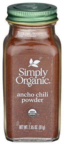 Simply Organic Ancho Chilli Powder 2.85oz