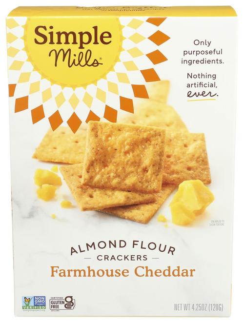 Simple Mills Crckr Almond Flour Grnd sharp cheddar 4.25oz