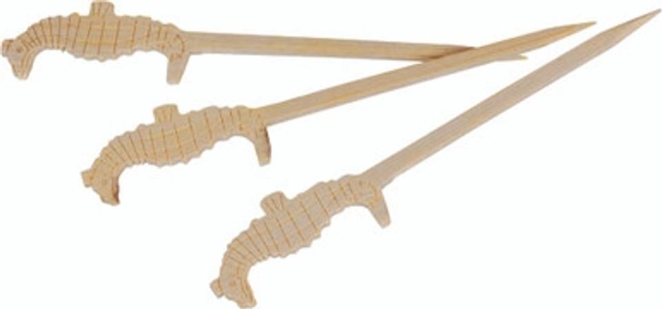 Bamboo Pick Seahorse 3.5" x100