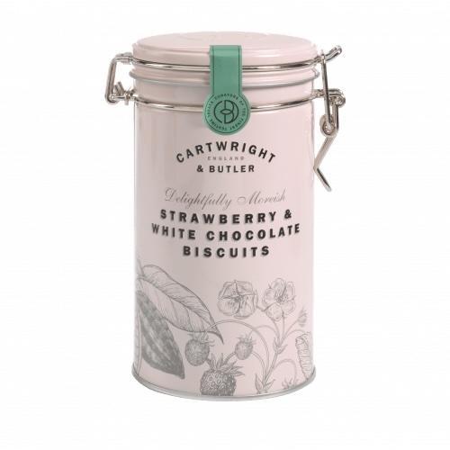 C&B Strawberry & Wht Choc biscuit in Tin 200g