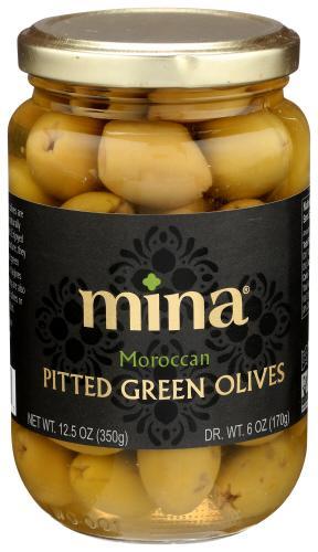 Mina Green Pitted Morocco Olives 12.5oz