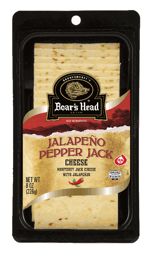 Boar's Head Monterey Jack jalapeño Cheese Sliced 8oz/226g