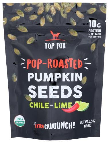Top Fox Pop Roasted Pumpkin Seeds Chile Lime 3.5oz