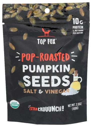Top Fox Pop Roasted Pumpkin Seeds Salt & Vinegar 3.5oz