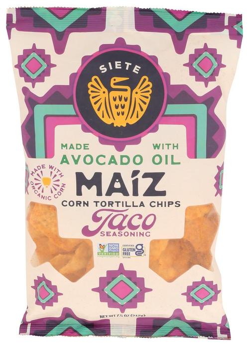 Siete Chips Maize Taco Seasoning Tortila 7.5oz