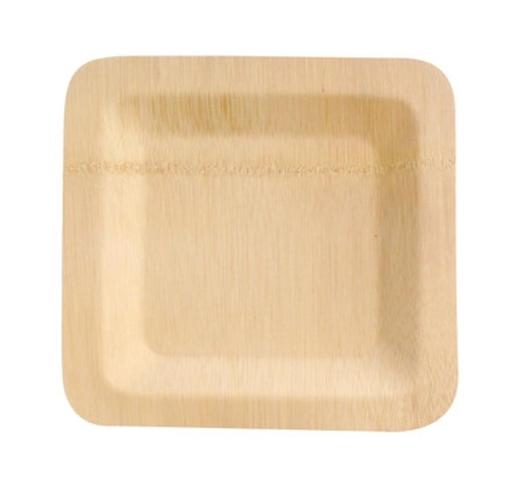 Bamboo Veneer Sq Plate 9"